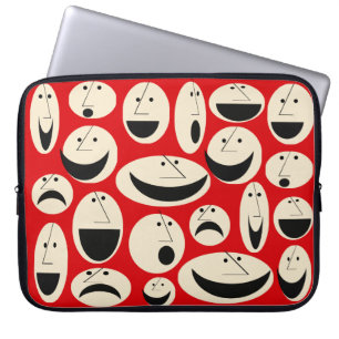 Housse Pour Ordinateur Portable Retro Cartoon Façades Motif Portable