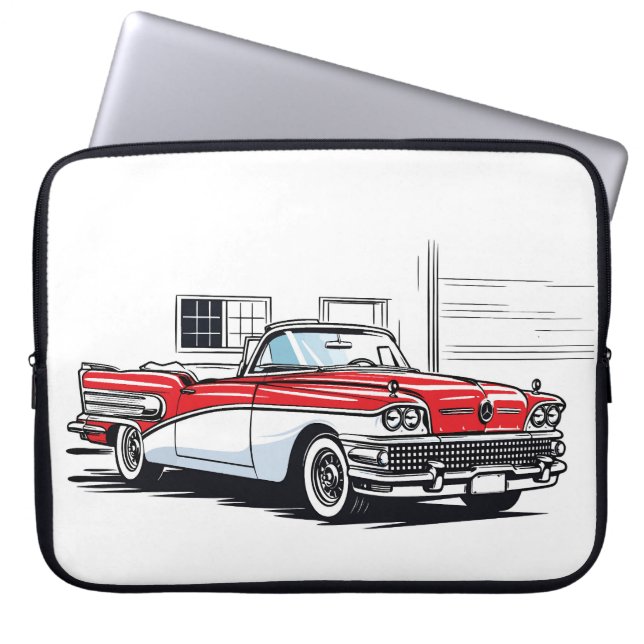 Housse Pour Ordinateur Portable Rétro Classique Cabriolet Pop Art Latéral (Devant)