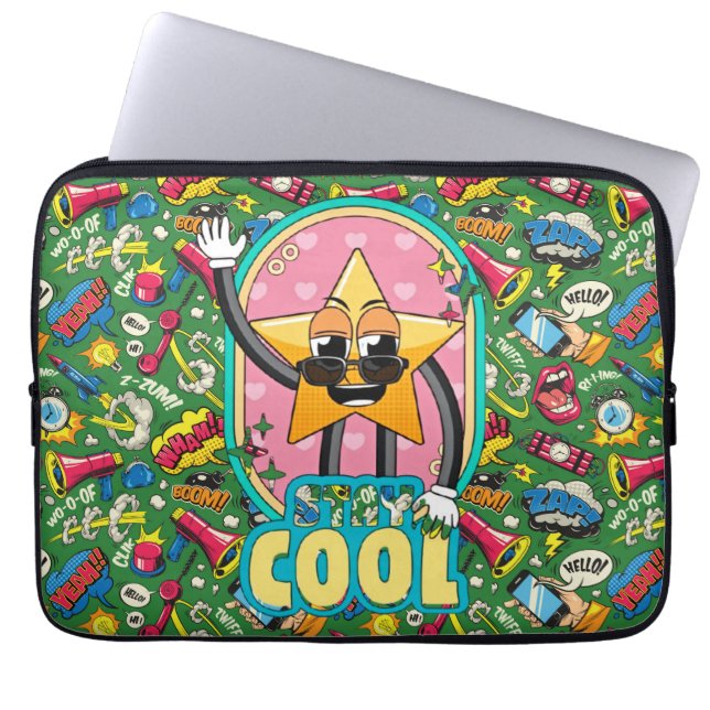 Housse Pour Ordinateur Portable Retro Comic Pop Star Laptop Sleeve (Devant)