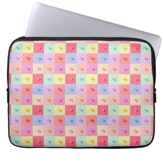 Housse Pour Ordinateur Portable Rétro daisy Rouge Rose Bleu Aqua Floral Anniversai
