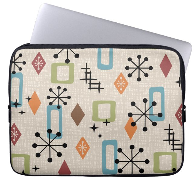 Housse Pour Ordinateur Portable Retro Mid-Century moderne Atomique Abstrait Motif (Devant)