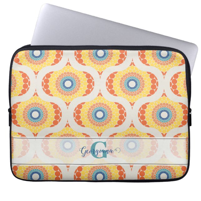 Housse Pour Ordinateur Portable Retro personnalisé Aegean Eté Radiant Mandala (Devant)