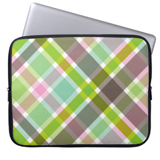 Housse Pour Ordinateur Portable Retro Pink Plaid Checks Motif Chic Portable