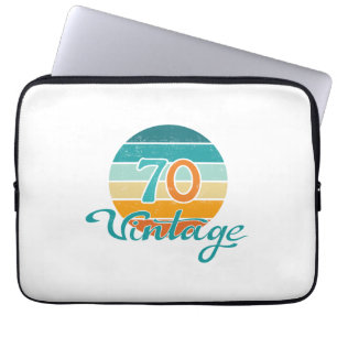 Housse Pour Ordinateur Portable Retro Sunset 70 Vintage en détresse