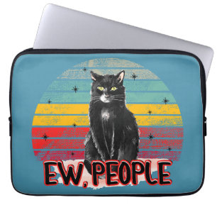 Housse Pour Ordinateur Portable Retro Vintage Chat Noir Ew