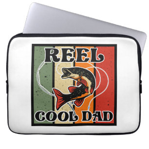 Housse Pour Ordinateur Portable Retro Vintage Pêche Reel Cool Papa Pêcheur Amant