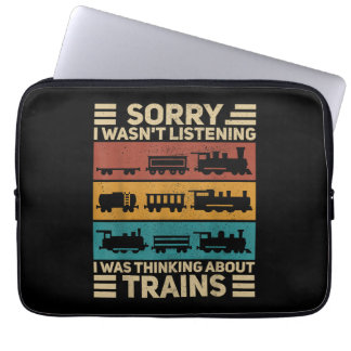 Housse Pour Ordinateur Portable Rétro Wagon Train Lover Modèle ferroviaire Conduct