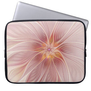 Housse Pour Ordinateur Portable Rêve floral rose doux Fleur d'art fractal Abstrait