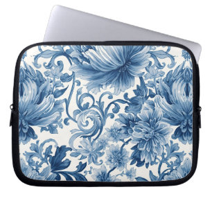 Housse Pour Ordinateur Portable Rêves bleus   Chinoiserie aquarelle florale