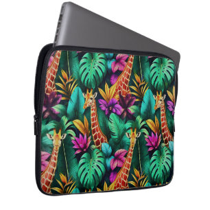 Housse Pour Ordinateur Portable Rêves de girafe de jungle motif de surface transpa
