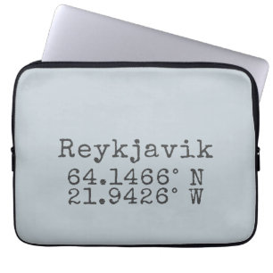 Housse Pour Ordinateur Portable Reykjavik Islande Latitude Longitude