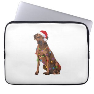 Housse Pour Ordinateur Portable Rhodesian Ridgeback Noël Lumières Noël Chien de No