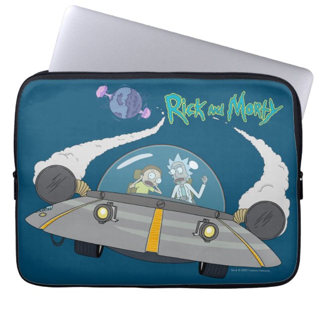 Housse Pour Ordinateur Portable RICK ET MORTY™ | Vol En Navire Spatial (Devant)