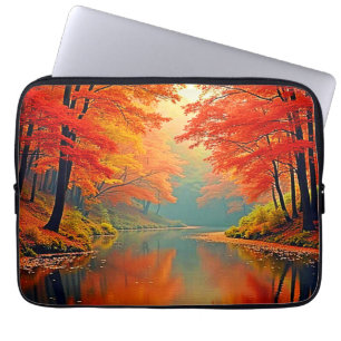 Housse Pour Ordinateur Portable Rivière forestière d'automne