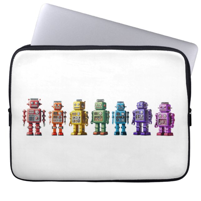 Housse Pour Ordinateur Portable Robots arc-en-ciel (Devant)