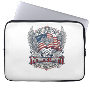 Housse Pour Ordinateur Portable Rocker du bandana patriotique Méta musique Old Glo