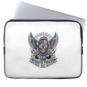 Housse Pour Ordinateur Portable Rocker du bandana patriotique Méta musique Old Glo