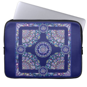 Housse Pour Ordinateur Portable Rosace bleue