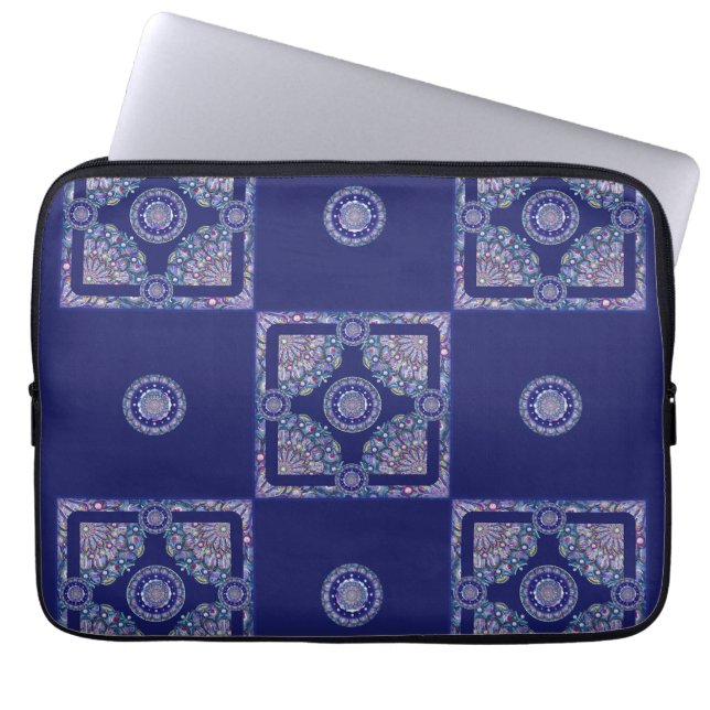 Housse Pour Ordinateur Portable Rosace bleue (Devant)