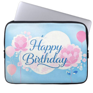 Housse Pour Ordinateur Portable Rose bleu anniversaire luxueux élégant extravagant