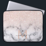 Housse Pour Ordinateur Portable Rose brillant Parties scintillant or  Marbre Ombre<br><div class="desc">Cette motif élégante et girly est parfaite pour la femme moderne. Il présente une parties scintillant d'or rose brillante imbriquée sur le dessus d'un noir et avec un motif en marbre dans le style d'un dégradé sombre. tendance, cool, chic, luxe et design. ***REMARQUE DE CONCEPTION IMPORTANTE : Pour toute demande...</div>