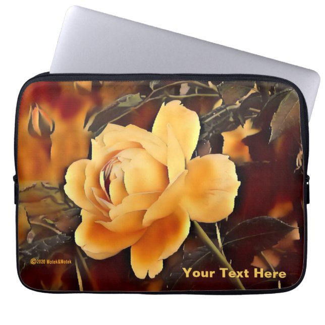 Housse Pour Ordinateur Portable Rose de flamme (Devant)