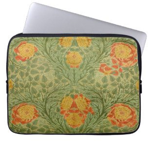 Housse Pour Ordinateur Portable Rose et feuille florale d'art vintage Mackmurdo