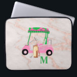 Housse Pour Ordinateur Portable Rose Gold Marble Chic Golf Gal<br><div class="desc">Une charmante voiturette de golf unique — rose et vert — fait avec goût — prête à courir le terrain — sur cette manche portable chic. —C'est un grand cadeau pour tous les amateurs de golf — fun / attrayant / unique. Personnalisez-le avec vos initiales/monogrammes. Si vous avez des questions...</div>