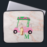 Housse Pour Ordinateur Portable Rose Gold Marble Chic Golf Gal<br><div class="desc">Une charmante voiturette de golf unique — rose et vert — fait avec goût — prête à courir le terrain — sur cette manche portable chic. —C'est un grand cadeau pour tous les amateurs de golf — fun / attrayant / unique. Personnalisez-le avec vos initiales/monogrammes. Si vous avez des questions...</div>