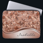 Housse Pour Ordinateur Portable Rose Gold Sequin 3D look personnalisé<br><div class="desc">Cette conception peut être personnalisée dans la zone fournie en modifiant la photo et/ou le texte. Vous pouvez également le customiser en cliquant sur Personnaliser ce Modèle, puis en choisissant l'option cliquer pour customiser et supprimer ou modifier la couleur de l'arrière - plan, ajouter du texte, modifier la couleur ou...</div>