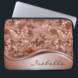Housse Pour Ordinateur Portable Rose Gold Sequin 3D look personnalisé<br><div class="desc">Cette conception peut être personnalisée dans la zone fournie en modifiant la photo et/ou le texte. Vous pouvez également le customiser en cliquant sur Personnaliser ce Modèle, puis en choisissant l'option cliquer pour customiser et supprimer ou modifier la couleur de l'arrière - plan, ajouter du texte, modifier la couleur ou...</div>