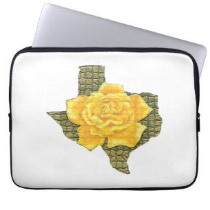 Housse Pour Ordinateur Portable Rose Jaune Du Texas Motif Flower
