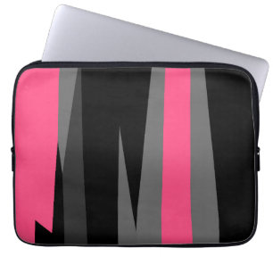Housse Pour Ordinateur Portable Rose Noir et Gris