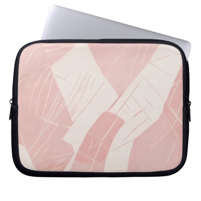 Housse Pour Ordinateur Portable Rose Pâle Batik Abstrait (Devant)
