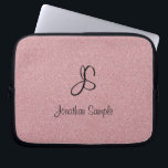 Housse Pour Ordinateur Portable Rose Parties scintillant or élégant Monogramme mod<br><div class="desc">Rose Parties scintillant Or Élégant Monogramme Modèle Ordinateur Portable Sleeve.</div>