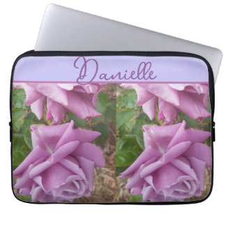 Housse Pour Ordinateur Portable Rose Purple Flower floral Girls Name Birthday