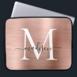 Housse Pour Ordinateur Portable Rose Rose Or Métal Girl Script mignon Monogramme<br><div class="desc">Rose Rose Or Métal Girl Script mignon Monogramme Manche d'ordinateur</div>