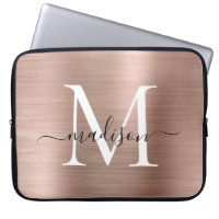 Rose Rose Or Monogramme Girly Script en métal bros