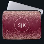Housse Pour Ordinateur Portable Rose rose vierge Or rouge Bourgogne Parties scinti<br><div class="desc">Blush Pink - Rose Gold et Bourgogne Red Faux Parties scintillant et Élégant Parkle Monogrammed Initials Coque. Ce coque peut être customisé pour inclure votre nom initial et prénom.</div>