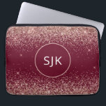 Housse Pour Ordinateur Portable Rose rose vierge Or rouge Bourgogne Parties scinti<br><div class="desc">Blush Pink - Rose Gold et Bourgogne Red Faux Parties scintillant et Élégant Parkle Monogrammed Initials Coque. Ce coque peut être customisé pour inclure votre nom initial et prénom.</div>