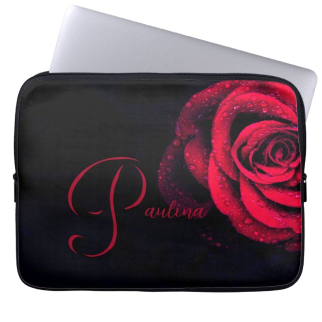 Housse Pour Ordinateur Portable Rose rouge (Devant)