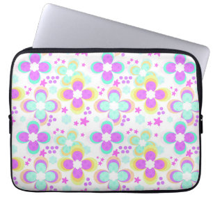 Housse Pour Ordinateur Portable Rose, turquoise, floral