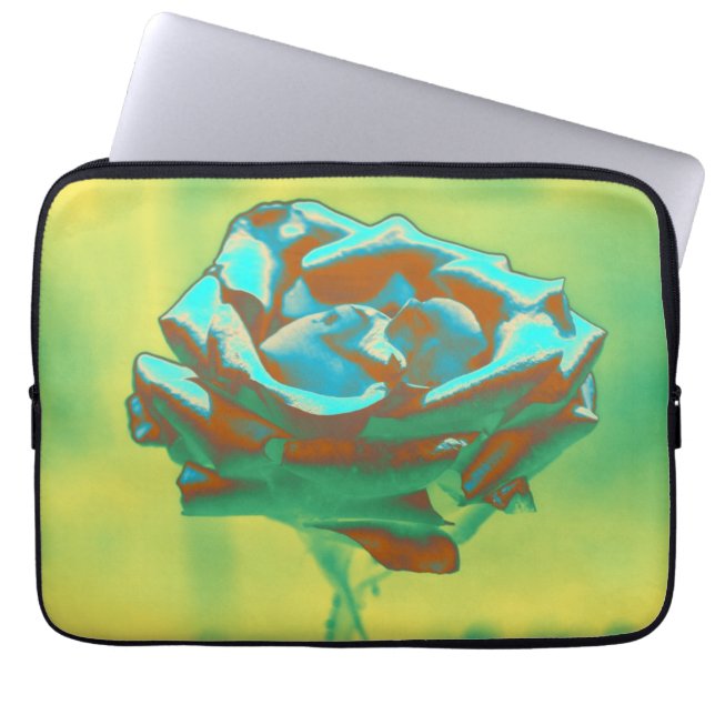 Housse Pour Ordinateur Portable Rose Vert Bleu (Devant)
