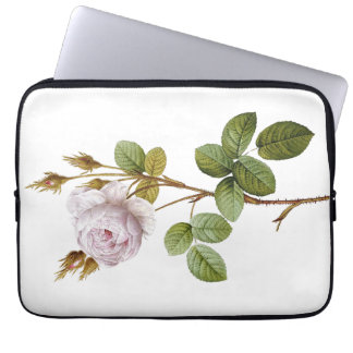 Housse Pour Ordinateur Portable Rose vintage et lapto botanique à tige épineuse