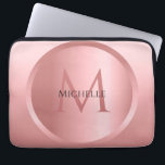 Housse Pour Ordinateur Portable Rosegold Custom Modèle Élégant Mono gramme<br><div class="desc">Rosegold Modèle Personnalisé Élégant Mono gram Portable Moderne / Coque.</div>