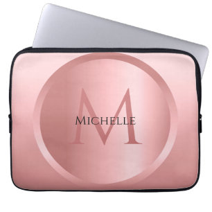 Housse Pour Ordinateur Portable Rosegold Custom Modèle Élégant Mono gramme