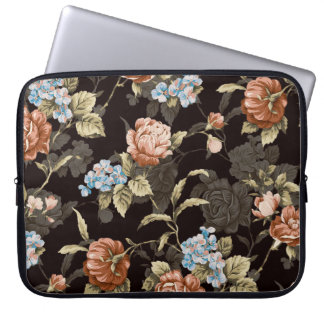 Housse Pour Ordinateur Portable Roses botaniques : motif floral abstrait.