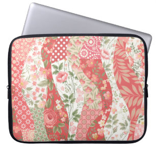 Housse Pour Ordinateur Portable Roses de Patchwork : conception motif transparente