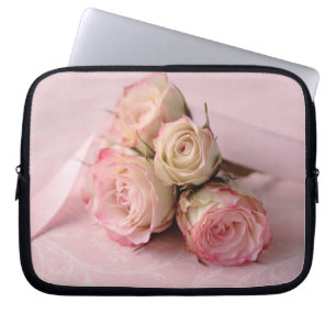 Housse Pour Ordinateur Portable roses pâles sur la manche de l'ordinateur portable