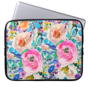 Housse Pour Ordinateur Portable Roses Rose Et Beige